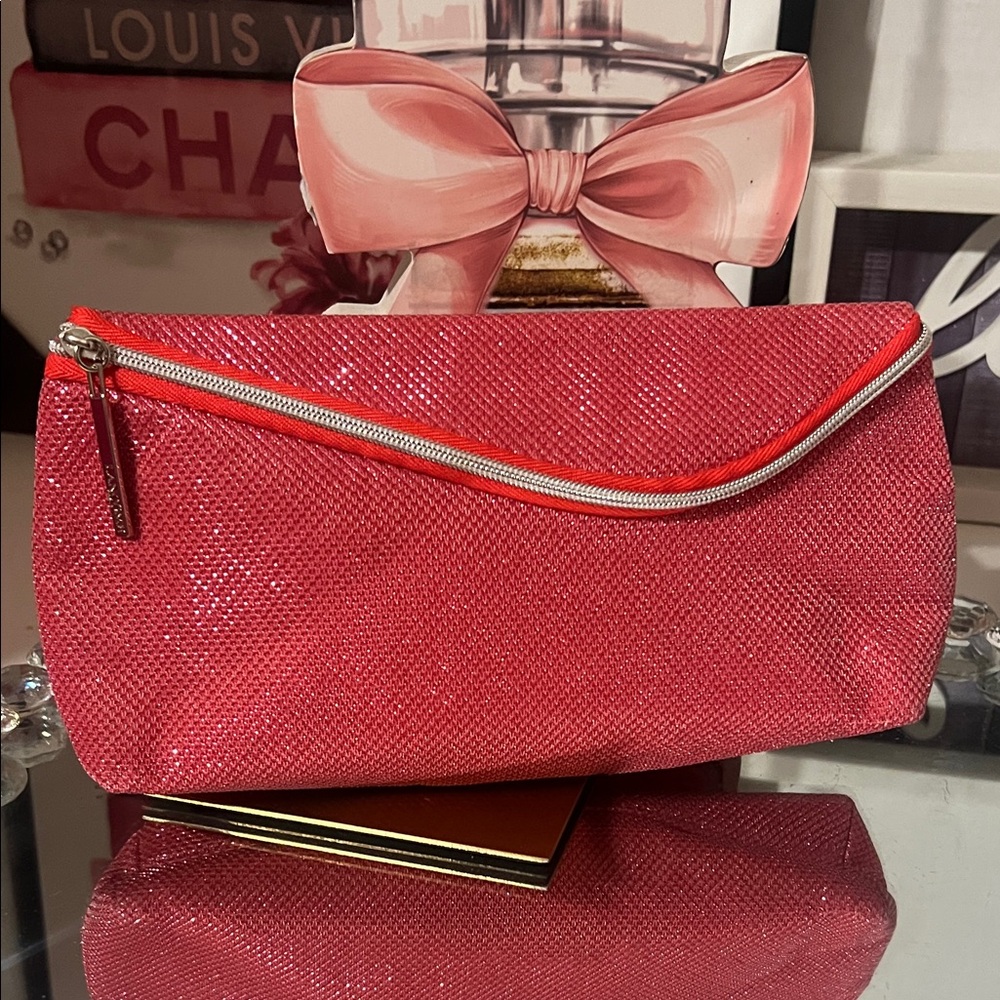 Lancome NWOT Shimmering Red Cosmetic Bag